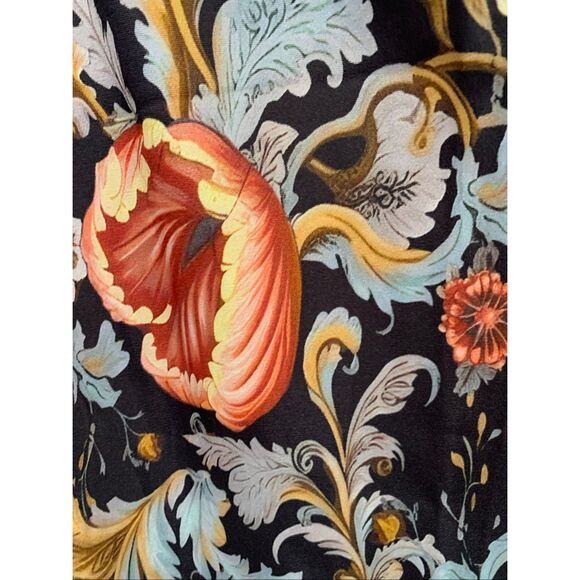 Anthropologie Tilda Maxi Slip Skirt Side-Slit Black Multi Size L - Picture 7 of 12